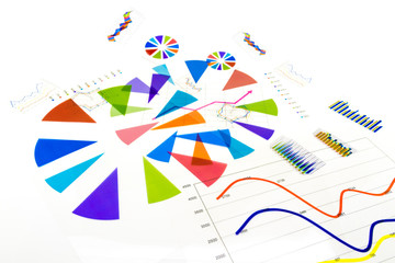 Obraz premium stack of paper documents with financial reports and statistic in