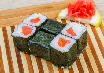 Roll with salmon