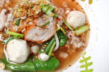 Noodles in soup of asia style