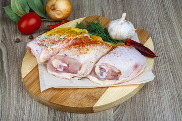 Raw chicken thighs