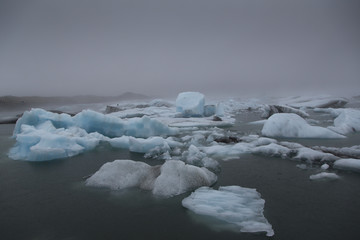Iceland, Jokulsarlon, glacier lagoon, detail