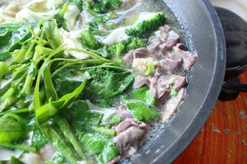Sukiyaki on the pot