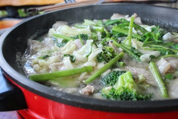 Sukiyaki on the pot