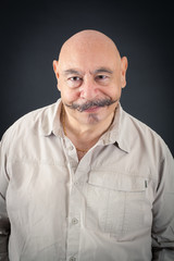 Handsome man doing different expressions in different sets of clothes: love