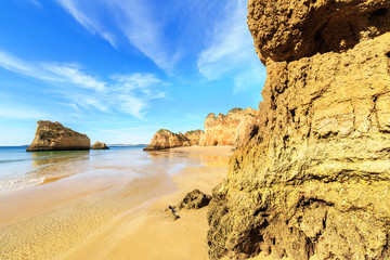 Fototapeta premium A view of a Praia da Rocha in Portimao, Algarve region, Portugal