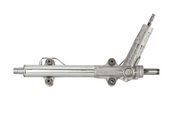 Steering rack from the car on a white background