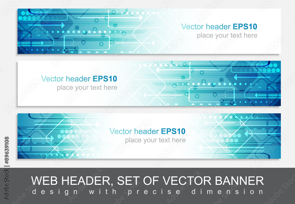 Wall mural website header or banner, vector abstract design template