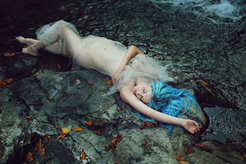 Beautiful water nymph sleeping
