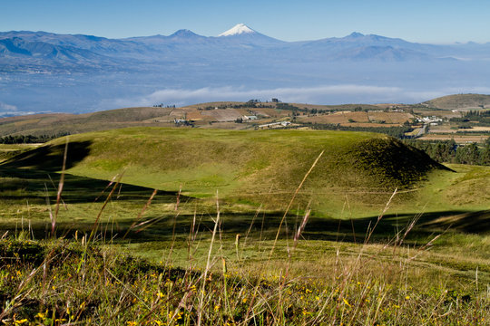 Ruins of Cochasqui pyramids, archaeological site, Ecuador