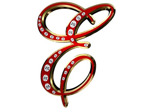 Lettera E con brillanti