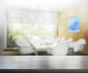 Table Top And Blur Office Background