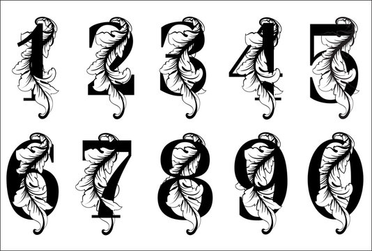 Numeri con decori floreali