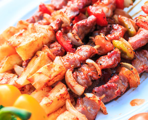 Grilled barbecue on the stove