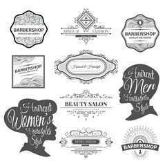  barber shop labels and logos