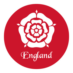England emblem with the Tudor Rose on red - obrazy, fototapety, plakaty