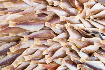 Sun dried fish before cooking sell in the market