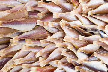 Sun dried fish before cooking sell in the market