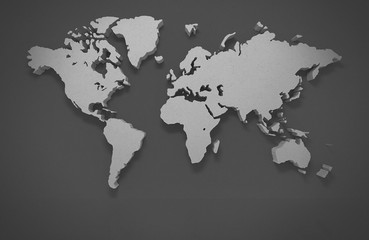 Fototapeta na wymiar 3D world map isolated with clipping path