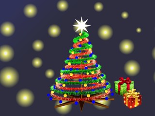 albero di natale con addobbi