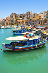Fototapeta na wymiar Boats in the old port of Heraklion. Crete, Greece.