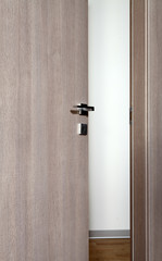 colored wooden door open f