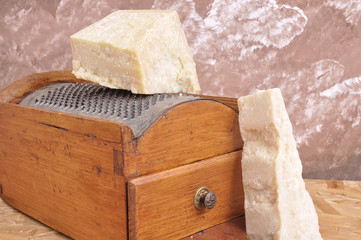 Grated parmesan cheese on