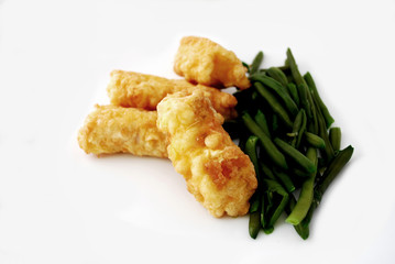 Baccala Fritto con fagiolini