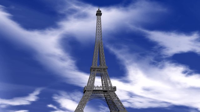 Torre Eiffel in 3D con Aereo di Linea