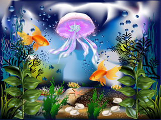Obraz na płótnie Canvas La Medusa marina-The Medusa marina