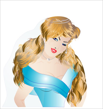 Modella sposa abito azzurro