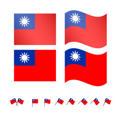 Obraz na płótnie Canvas Taiwan Flags EPS 10