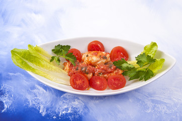 Hake fillets with sauce