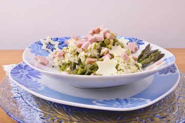 rice with asparagus and cheese