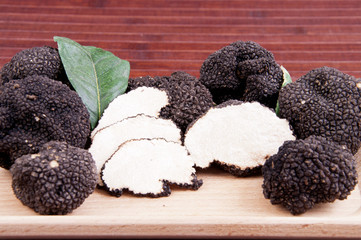 Freshly harvested black truffle