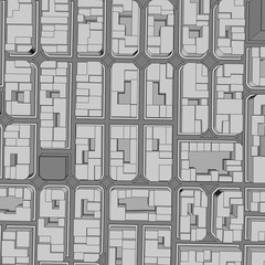 Cartoon town bird eye view urban background