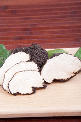Freshly harvested black truffle
