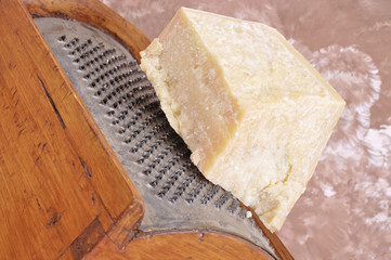 Grated parmesan cheese on