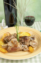 Roast lamb with potatoes