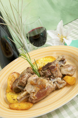 Roast lamb with potatoes