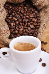 bale of coffee beans with jalopy