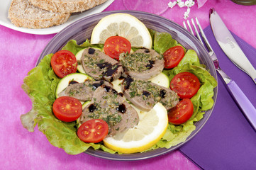 Boiled beef tongue
