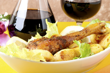 Roast chicken leg