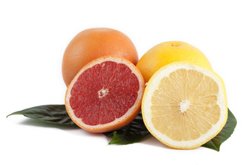 yellow and red grapefruit