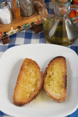 bruschetta garlic and extra virgin olive oil