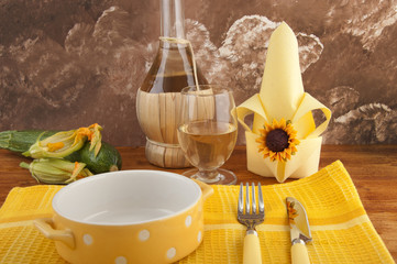 aproteici mousse dumplings with zucchini and zucchini flowers