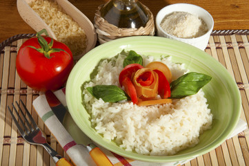 simple risotto with olive oil and Parmesan