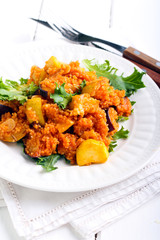 Couscous with courgette and  aubergine