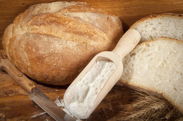 loaf of bread with slices