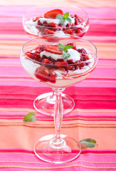 Strawberry and cream trifle