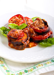 Eggplant parmigiana stacks